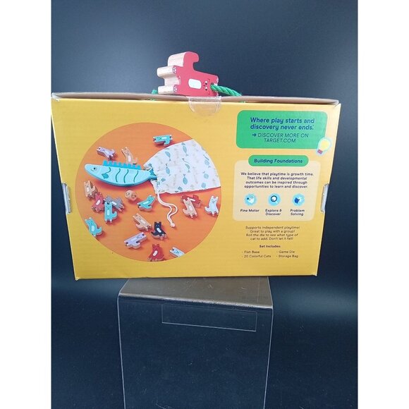 Wooden Balance The Cat Game By Gigglescape 23 Pieces Fish Base Ages 3+ - Picture 2 of 7